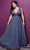 Cinderella Divine S7201 - Sleeveless A-Line Long Dress Special Occasion Dress 16 / Smoky Blue