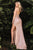 Cinderella Divine - Sequined Plunging V-neck Sheath Dress CH225 - 1 pc Rose Gold In Size M Available CCSALE