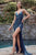 Cinderella Divine - Sequined Plunging V-neck Sheath Dress CH225 CCSALE L / Lapis Blue