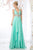 Cinderella Divine - Sleeveless Embellished Ruched A-line Dress Special Occasion Dress 2 / Mint