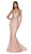 Cinderella Divine - Sleeveless V-Neck Glitter Lace Mermaid Gown ML934 - 2 pcs Rose Gold in sizes M and L Available CCSALE L / Rose Gold