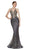 Cinderella Divine - Sleeveless V-Neck Glitter Lace Mermaid Gown ML934 CCSALE M / Navy