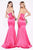 Cinderella Divine - Strapless Sweetheart Neckline Satin Trumpet Gown 8792 - 1 pc FuchsiaI Size 22 Available CCSALE