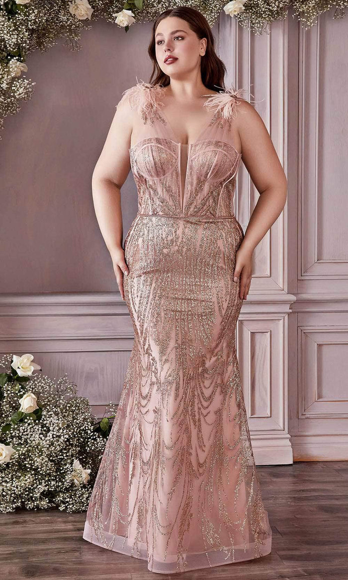 Cinderella Divine - Sweetheart Beaded Prom Gown CB087C - 1 pc Rose Gold In Size 20 Available CCSALE 20 / Rose Gold