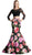 Cinderella Divine - Two Piece Lace Floral Mermaid Evening Dress Special Occasion Dress 2 / Black Print