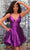 Clarisse 30206 - Sequined V-Neck Cocktail Dress Cocktail Dresses 0 / Amethyst