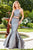 Clarisse - 3475 Two Piece Beaded Halter Mermaid Dress Special Occasion Dress 0 / Pewter