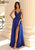 Clarisse - 810145 Lace Bodice Chiffon Gown Prom Dresses 0 / Cobalt