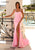 Clarisse - 810180 Fitted Scoop Gown With Slit Prom Dresses 00 / BubblegumPink