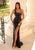 Clarisse - 810307 Sequin One Shoulder Gown Prom Dresses 0 / Black