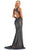 Clarisse - 8110 V-Neck Racer Back Novelty Glitter Sheath Dress Evening Dresses