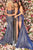 Clarisse - 8146 Scoop Lattice Sides Trumpet Dress Prom Dresses 0 / Purple/Teal