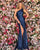 Clarisse - 8178 One Shoulder Cutout Back Full Sequin Evening Dress Evening Dresses 0 / Navy