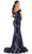 Clarisse - 8238 Off-Shoulder Sweetheart Neckline Full Sequins Trumpet Dress - 1 pc Navy In Size 0 Available CCSALE 0 / Navy