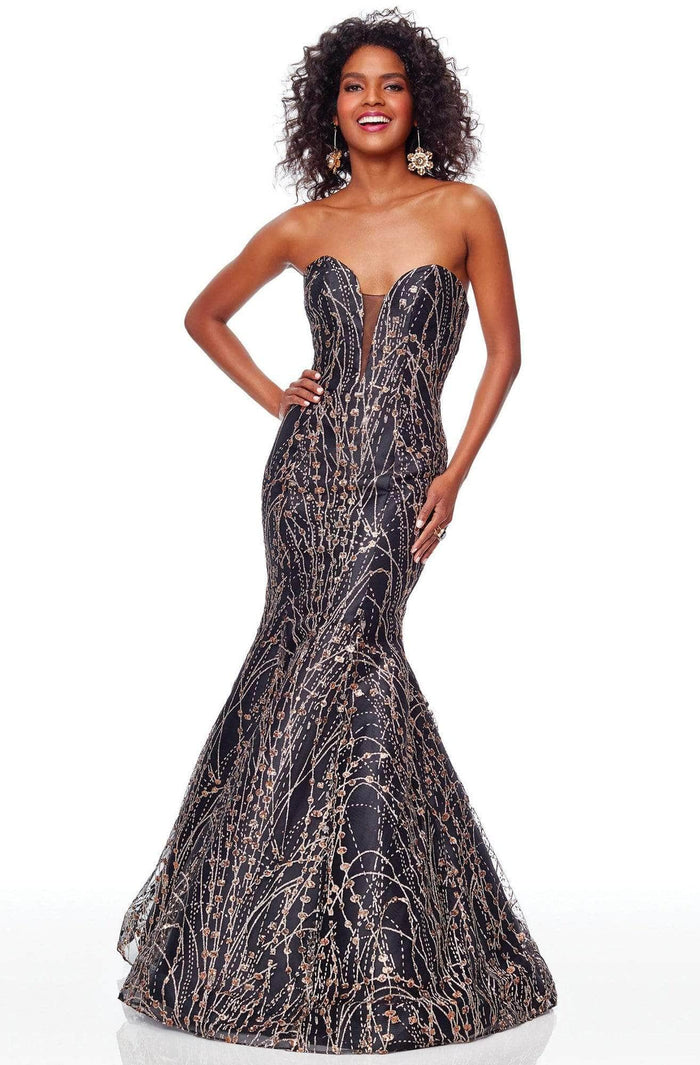 Clarisse - Glitter Strapless Mermaid Prom Gown 3719  - 1 pc Black/Gold In Size 6 Available CCSALE 6 / Black/Gold