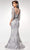 Clarisse - Illusion Bateau Sequin Lace Trumpet Dress M6502 - 1 pc Gray In Size 16 Available CCSALE 16 / Gray