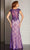 Clarisse - Illusion Jewel Lace Trumpet Gown M6236 - 1 pc Purple/Nude In Size 6 Available CCSALE 6 / Purple/Nude