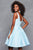 Clarisse - Jeweled A-Line Satin Dress 3613 - 1 pc Pale Blue In Size 14 Available CCSALE 14 / Pale Blue