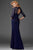 Clarisse - Lace Peplum Cutout Gown M6444 - 1 pc Navy In Size 10 Available CCSALE 10 / Navy