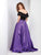 Clarisse - Off Shoulder Lace Pleated Gown 3582 - 1 pc Black/Purple In Size 8 Available CCSALE 8 / Black/Purple