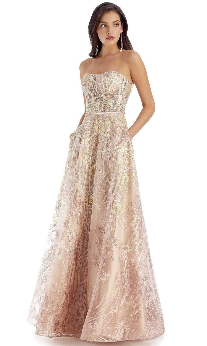 Clarisse - Strapless Embroidered Long Gown 5108 - 1 pc Blushmulti In Size 4 Available CCSALE 4 / Blushmulti