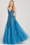 Colette for Mon Cheri - CL12042 Beaded Lace V Neck Tulle A-Line Gown Prom Dresses 0 / Wedgewood