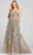 Colette for Mon Cheri CL12116 - V-Neck Glitter Prom Dress Prom Dresses 00 / Gold/Pewter