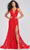 Colette For Mon Cheri CL12249 - Plunging V Fitted Evening Dress Prom Dresses 00 / Red