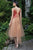 Cristallini - Embroidered Ornate Tulle A-Line Dress SKA735 - 1 pc Red/Nude In Size M Available CCSALE M / Red/Nude