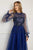 Cristallini - Knee Length Sequin Appliqued High Neck Dress SKA1026 - 1 pc Royal Blue In Size 3XL Available CCSALE 3XL / Royal Blue