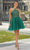 Damas 9614 - Embroidered A-Line Cocktail Dress Cocktail Dresses 00 / Emerald