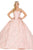 Dancing Queen - 1433 Off-Shoulder Gilt-Rosette Ballgown Quinceanera Dresses XS / Blush/Gold