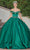 Dancing Queen 1466 - Beaded Off Shoulder Quinceanera Ballgown Ball Gowns XS / Hunter Green