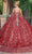 Dancing Queen 1670 - Sequin Lace Peplum Ballgown Quinceanera Dresses