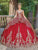 Dancing Queen 1670 - Sequin Lace Peplum Ballgown Quinceanera Dresses