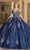 Dancing Queen 1732 - Cold Shoulder Quinceanera Ballgown Special Occasion Dress XS / Navy