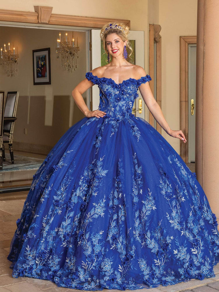 Dancing Queen 1744 - Off Shoulder Floral Ballgown Special Occasion Dress