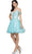 Dancing Queen - 2023 Jeweled Off-Shoulder Fit and Flare Cocktail Dress Homecoming Dresses XS / Aqua