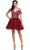 Dancing Queen - 2023 Jeweled Off-Shoulder Fit and Flare Cocktail Dress Homecoming Dresses XS / Burgundy