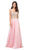 Dancing Queen - 2259 Beaded Plunging Sweetheart Chiffon Prom Dress Prom Dresses XS / Blush