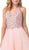 Dancing Queen - 2532 Beaded Sheer Deep Halter V-neck A-line Gown - 1 pc Blush In Size S Available CCSALE S / Blush