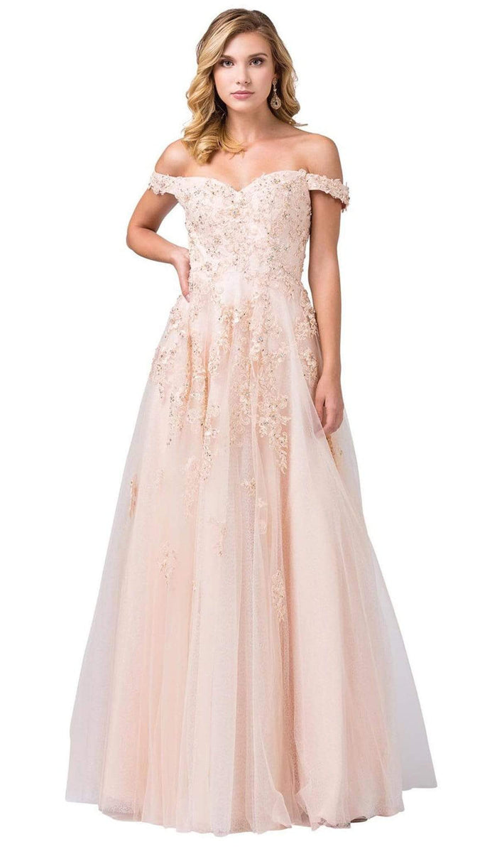 Dancing Queen - 2600 Applique Sweetheart Ballgown Special Occasion Dress XS / Champagne