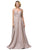 Dancing Queen - 2720 Sleeveless V-neck A-line Gown Prom Dresses XS / Rose Gold