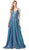 Dancing Queen - 2720 Sleeveless V-neck A-line Gown Special Occasion Dress XS / Blue
