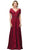 Dancing Queen 2769A - Short Sleeve A-Line Dress Special Occasion Dress XS / Burgundy