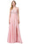 Dancing Queen - 2789 Beaded Lace Embroidery Square Neck A-Line Gown Bridesmaid Dresses XS / Blush