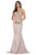 Dancing Queen - 2941 Embellished Bodice V Back Mermaid Prom Gown Evening Dresses XS / Rose Gold