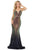 Dancing Queen - 2945 Metallic Trimmed Sequin-Ornate Mermaid Gown Prom Dresses XS / Multi/Navy
