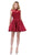 Dancing Queen - 3069 Appliqued Illusion High Neck Homecoming Dress Homecoming Dresses XS / Burgundy