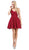 Dancing Queen - 3088 Lace Embroidered Beaded Applique Cocktail Dress Homecoming Dresses XS / Burgundy